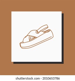 sandals one line art continuous line