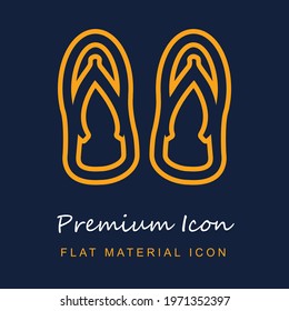 Sandals Pair Outline premium material ui ux isolated vector icon in navy blue and orange colors