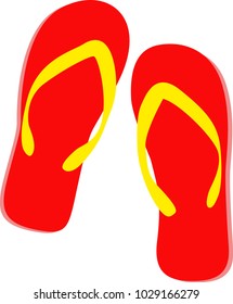 Sandals Red-yellow, Travel on the beach,  Summer Holidays, vocation's day,