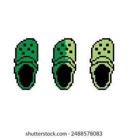 Sandals shoe vector icon. Pixel art. Trendy vector illustration.