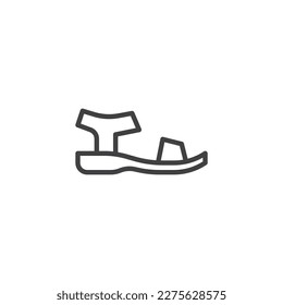 Sandals shoes line icon. linear style sign for mobile concept and web design. Women sandals outline vector icon. Symbol, logo illustration. Vector graphics