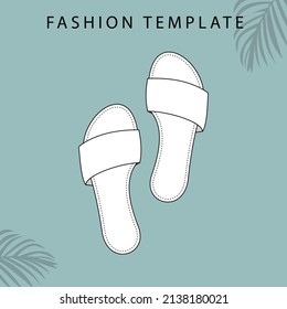  Sandals  Sketches. Fashion Accesories Template