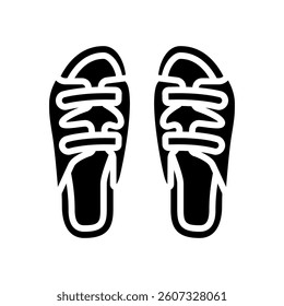 sandals slow living glyph icon vector. sandals slow living sign. isolated symbol illustration