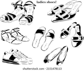 Sandals sneakers high heels ladies shoes set