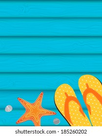 Sandals and Starfish Summer Background
