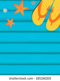 Sandals and Starfish Summer Background