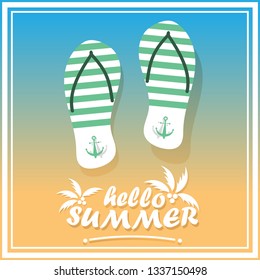 Sandals, summer  background vector design.