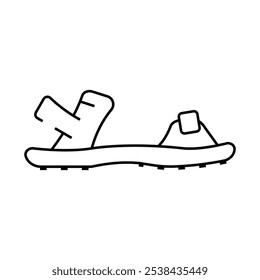 sandals summer footwear line icon vector. sandals summer footwear sign. isolated contour symbol black illustration