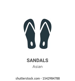 Sandals vector icon on white background. Flat vector sandals icon symbol sign from modern asian collection for mobile concept and web apps design.