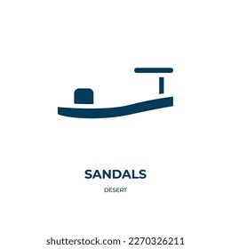 sandals vector icon. sandals, summer, beach filled icons from flat desert concept. Isolated black glyph icon, vector illustration symbol element for web design and mobile apps