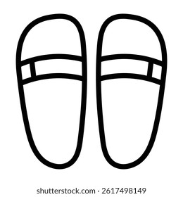 Sandals Vector Line Icon Design