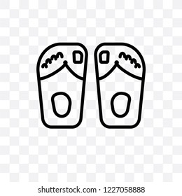 Sandals vector linear icon isolated on transparent background, Sandals transparency concept can be used for web and mobile