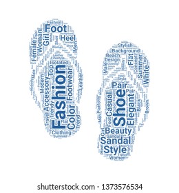 sandals word cloud. tag cloud about sandals