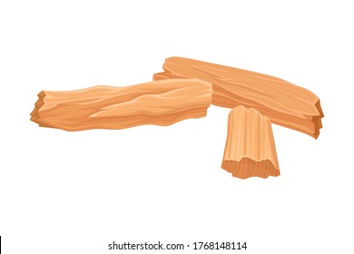 Sandalwood Fragrant Material Isolated on White Background Vector Illustration
