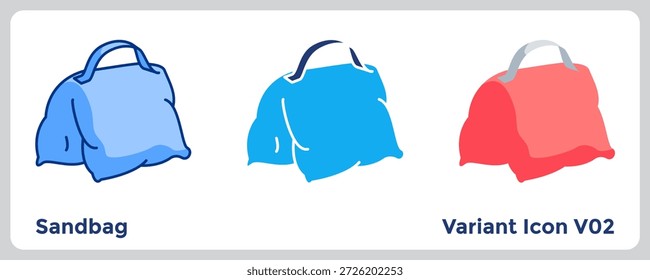 Ícone de saco de areia aumenta a força funcional e visuais de treinamento não convencionais. Azul, Plano, Dualtone estilo.