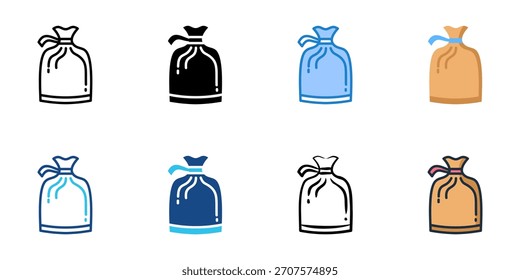 Sandbag icon set multiple style vector collection 
