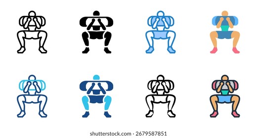 Sandbag Training icon set multiple style collection 

