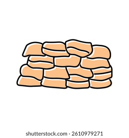 sandbags disaster color icon vector. sandbags disaster sign. isolated symbol illustration