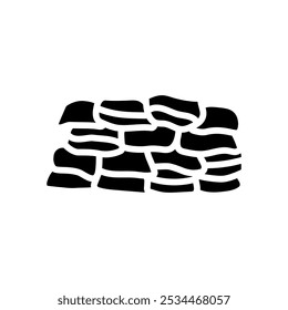 sacos de areia ícone de glifo de desastre vetor. sacos de areia sinal de desastre. ilustração de símbolo isolado