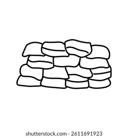sandbags disaster line icon vector. sandbags disaster sign. isolated contour symbol black illustration