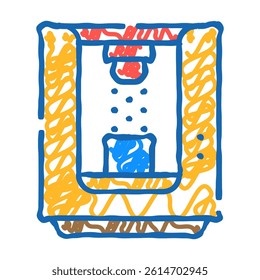 sandblasting chamber doodle icon sketch vector. sandblasting chamber sign. isolated symbol illustration