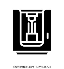sandblasting chamber glyph icon vector. sandblasting chamber sign. isolated contour symbol black illustration