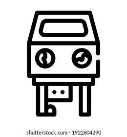 sandblasting chamber line icon vector. sandblasting chamber sign. isolated contour symbol black illustration