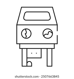 sandblasting chamber line icon vector. sandblasting chamber sign. isolated contour symbol black illustration