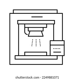 sandblasting machine line icon vector. sandblasting machine sign. isolated contour symbol black illustration