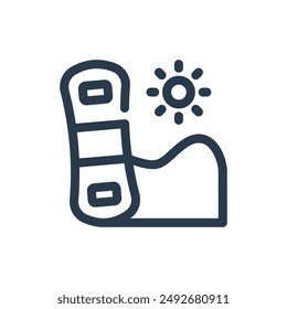 Sandboarding on Desert Vector Icon