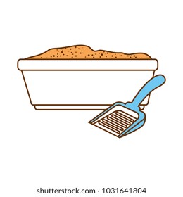 sandbox cat with shovel