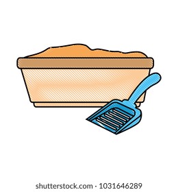 sandbox cat with shovel