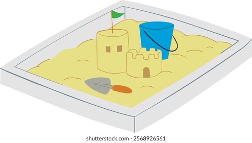 sandbox for children play vector stock illustration