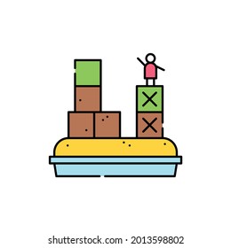 Sandbox game сolor line icon. Computer games genres. Pictogram for web page, mobile app, promo. UI UX GUI design element. Editable stroke.