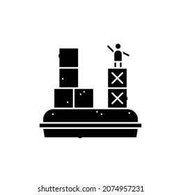Sandkasten-Spiel с Farbliniensymbol. Computerspiele Genres. Piktogramm für Webseiten, mobile App, Promo. UI UX GUI Design Element. Bearbeitbarer Strich.