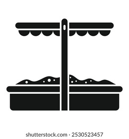Sandbox icon in black simple style isolated on white background