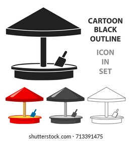 Sandbox icon in cartoon style isolated on white background. Play garden symbol stock vector illustration.