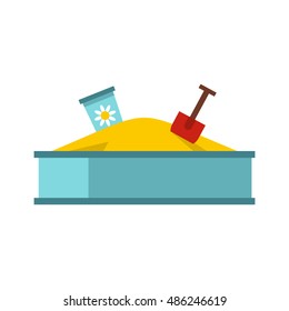 Sandkasten-Symbol. Flache Illustration des Sandkasten-Vektorsymbol-Logos einzeln auf weißem Hintergrund