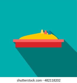 Sandbox icon in flat style isolated with long shadow vector illustration