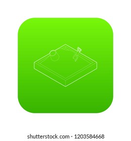 Sandbox icon green vector isolated on white background