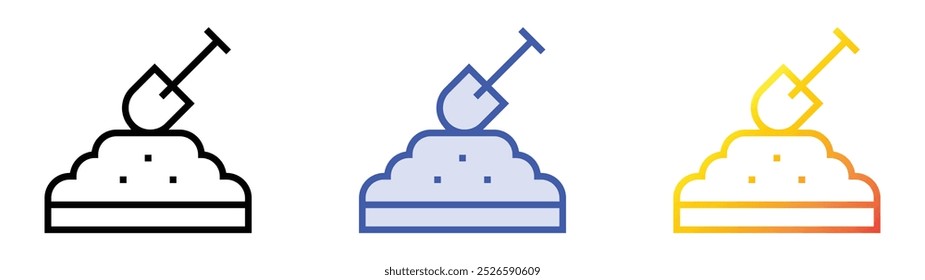 sandbox icon. Linear, Blue Fill and Gradient Style Design Isolated On White Background