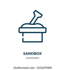 Sandbox icon. Linear vector illustration from kindergarten collection. Outline sandbox icon vector. Thin line symbol for use on web and mobile apps, logo, print media.