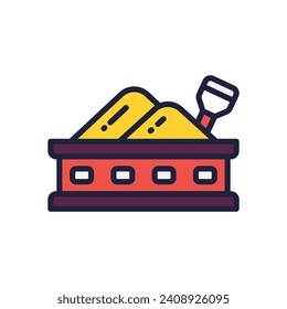 icono de la caja de arena. icono de color relleno vectorial para tu sitio web, móvil, presentación y diseño de logotipo.
