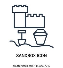 Sandbox Icon Vector Isolated On White Background Transparent Sign Outline Linear Symbol Or Sandbox Icon Vector Isolated On White Background Transparent Sign Outline Linear Symbol Or