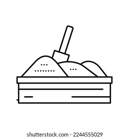 sandbox kindergarten line icon vector. sandbox kindergarten sign. isolated contour symbol black illustration