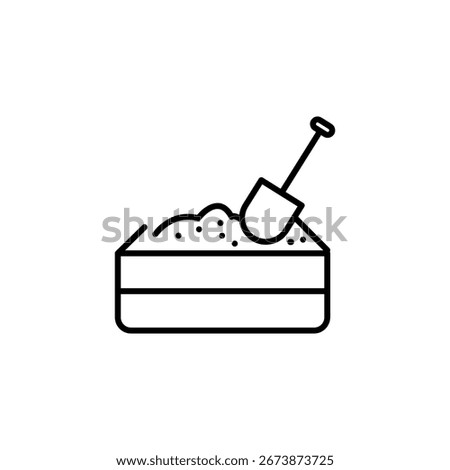 Sandbox line icon, outline vector sign, vector simple trendy style illustration for web and app..eps
