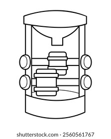 Sandbox mill in black outline. Clip art for your projects.