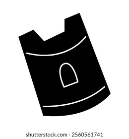 Sandbox mold in the shape of a castle in black and white colors. Clip art for your projects.