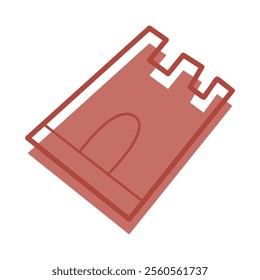 Sandbox mold in the shape of a castle color. Clip art for your projects.