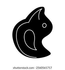 Sandbox mold in the shape of a duck in black and white colors. Clip art for your projects.